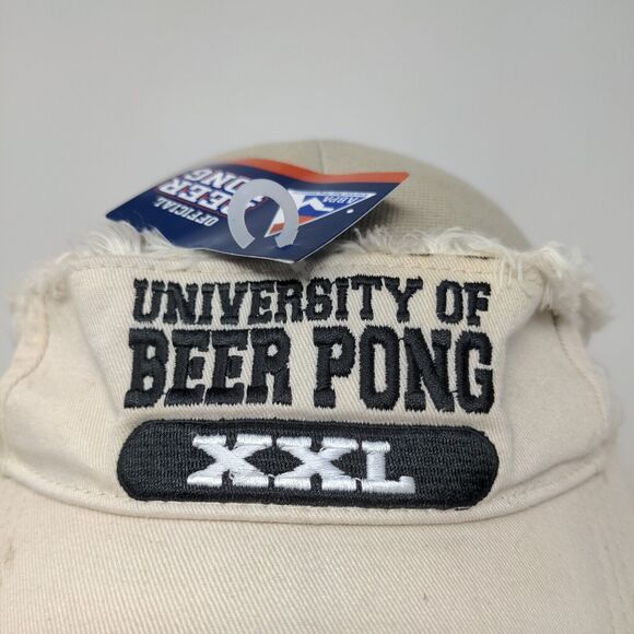 University of Beer Pong Men's Sun Visor Hat Cap Tan W/Tags Embroidered Logo - Picture 4 of 16